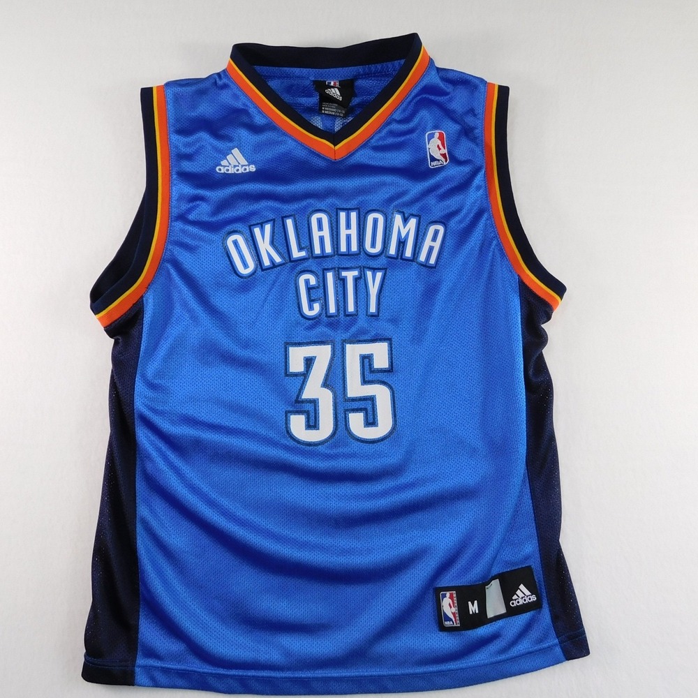 adidas Kevin Durant #35 OKC Thunder NBA Jersey Youth M Blue‎